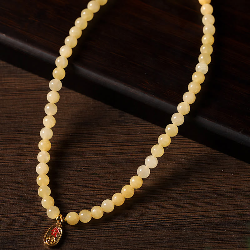 Topaz Beads Jade Cube Double Circle Wealth Bracelet