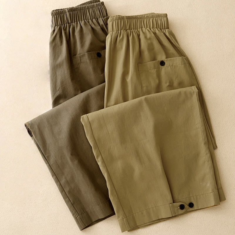 Women's Breathable Cotton Wide-Leg Meditation Pants
