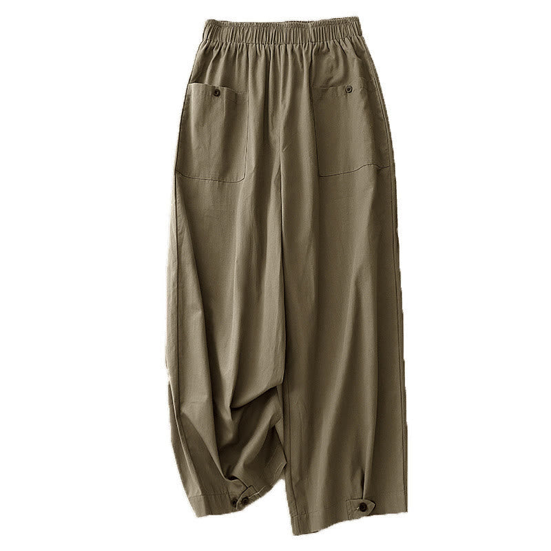 Women's Breathable Cotton Wide-Leg Meditation Pants