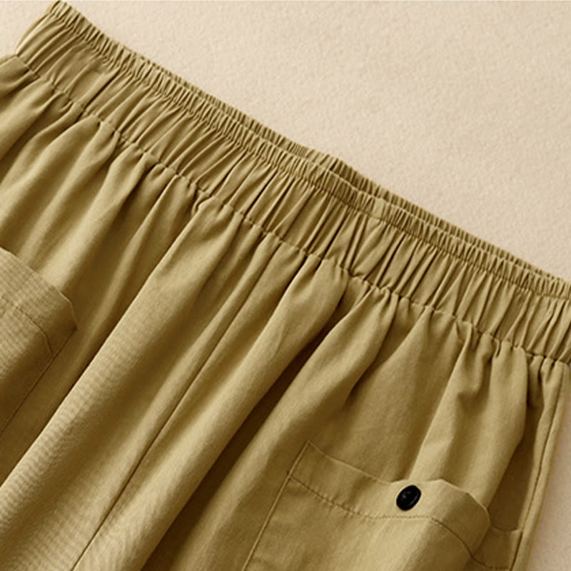 Women's Breathable Cotton Wide-Leg Meditation Pants