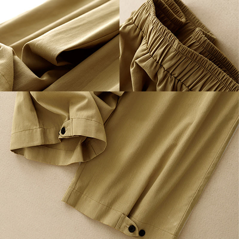 Women's Breathable Cotton Wide-Leg Meditation Pants
