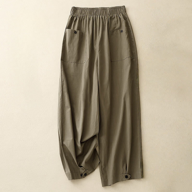 Women's Breathable Cotton Wide-Leg Meditation Pants