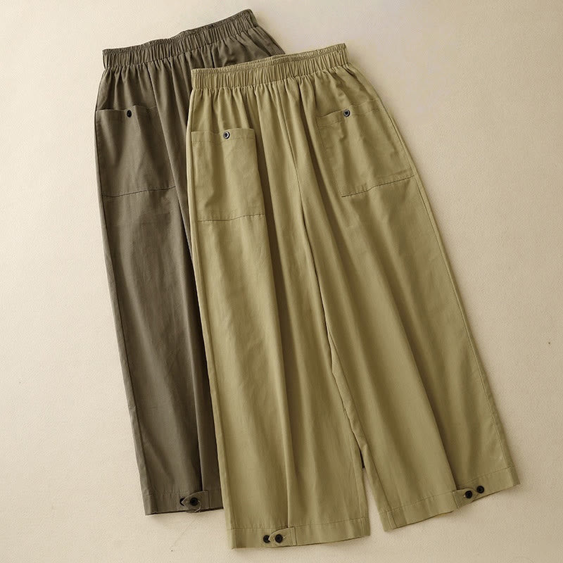 Women's Breathable Cotton Wide-Leg Meditation Pants