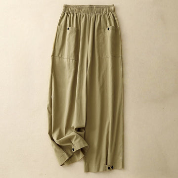 Women's Breathable Cotton Wide-Leg Meditation Pants