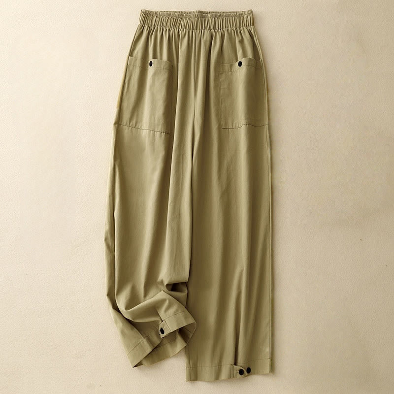 Women's Breathable Cotton Wide-Leg Meditation Pants