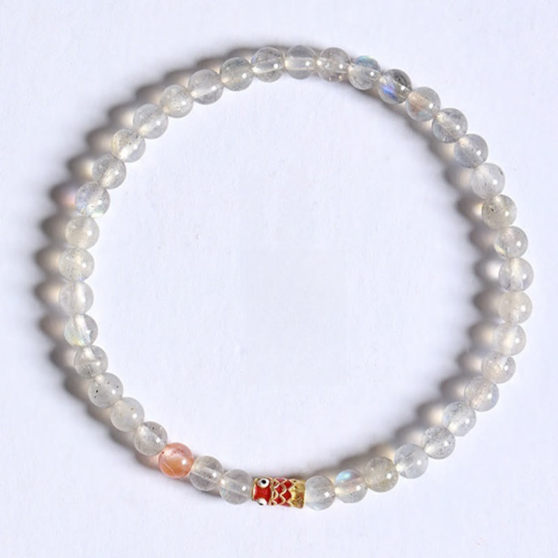 Ultra-Thin Moonstone Koi Fish Healing Bracelet