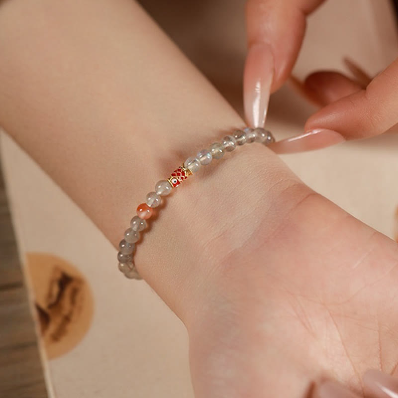 Ultra-Thin Moonstone Koi Fish Healing Bracelet