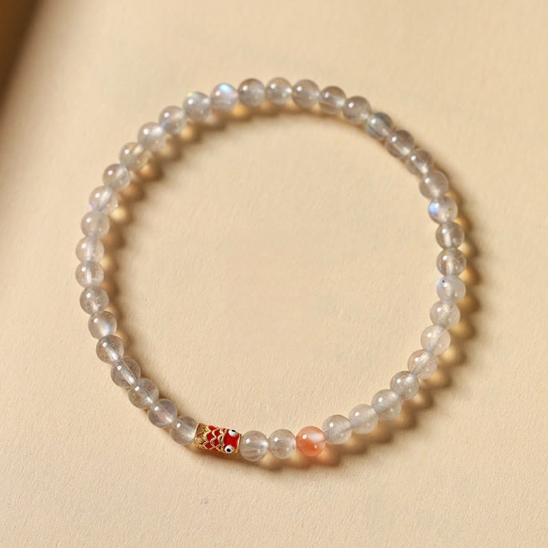 Ultra-Thin Moonstone Koi Fish Healing Bracelet