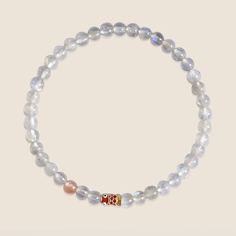 Ultra-Thin Moonstone Koi Fish Healing Bracelet
