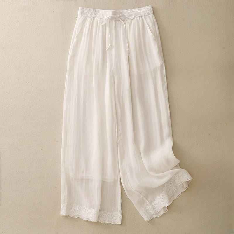 Breathable Cotton Wide-Leg Grounding Meditation Pants