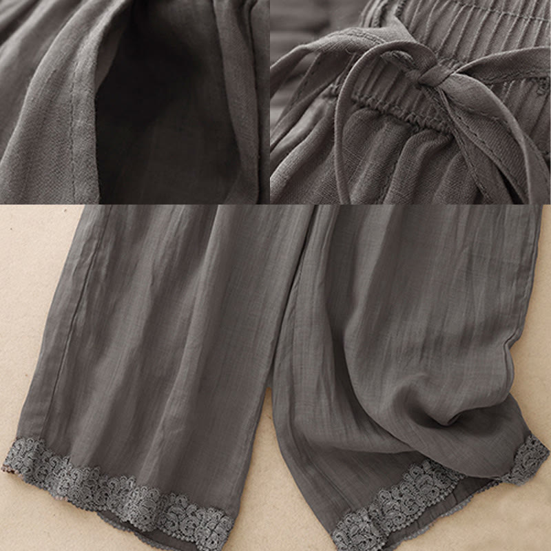 Breathable Cotton Wide-Leg Grounding Meditation Pants