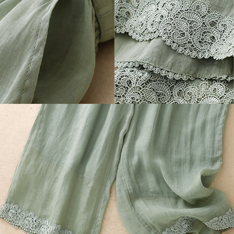 Breathable Cotton Wide-Leg Grounding Meditation Pants