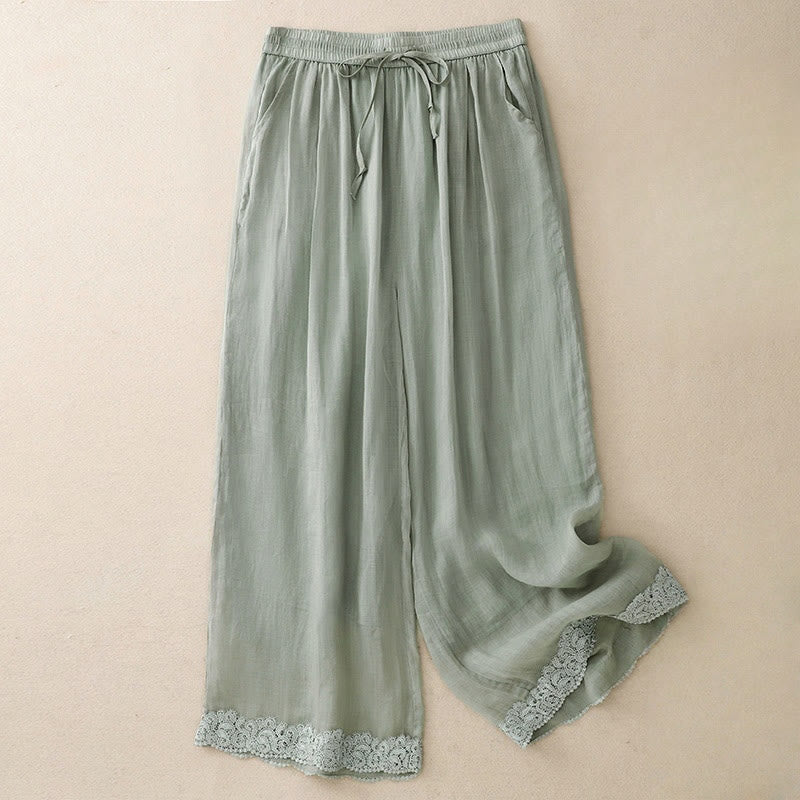 Breathable Cotton Wide-Leg Grounding Meditation Pants