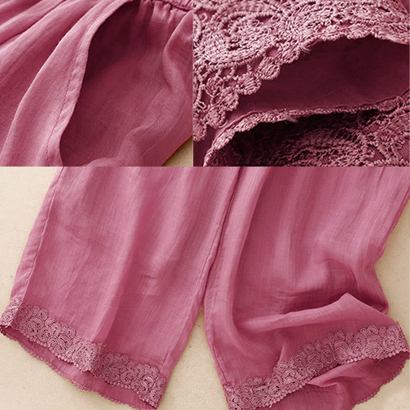 Breathable Cotton Wide-Leg Grounding Meditation Pants