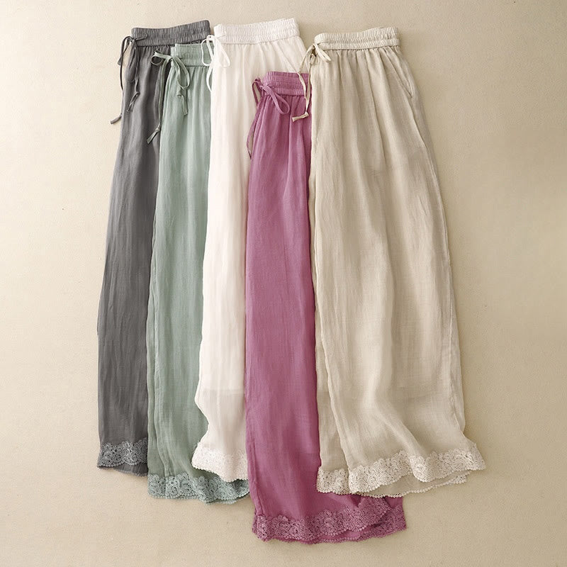 Breathable Cotton Wide-Leg Grounding Meditation Pants