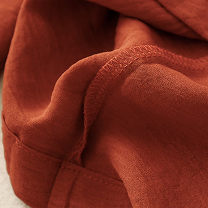 Causal Ethnic Simple Drawstring Design Women's Wide Leg Cropped Pants With Pockets