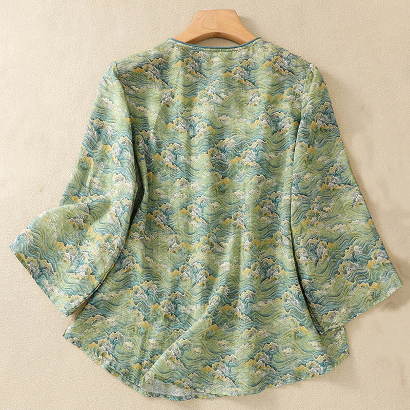 Lightweight Cotton Linen Minimalist Meditation Women's Shirt