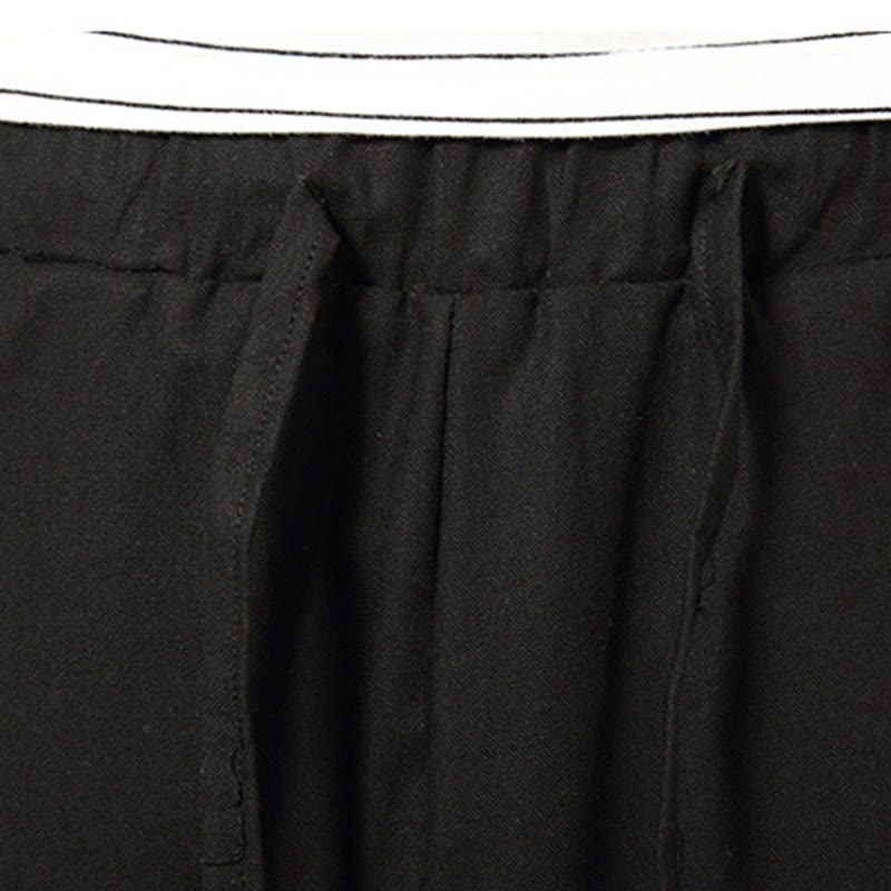 Breathable Cotton Linen Cropped Wide-Leg Meditation Pants