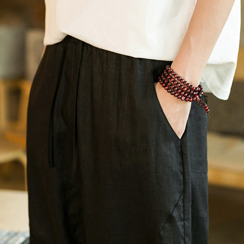 Tactile Linen Tapered Grounding Men's Harem Pants