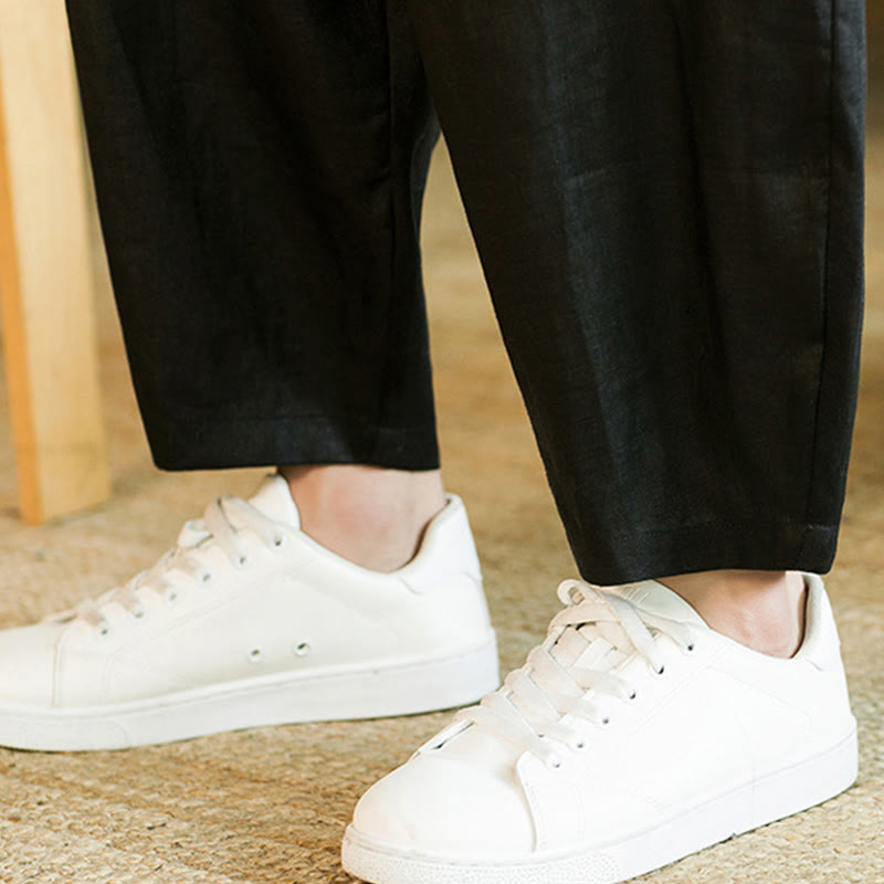 Tactile Linen Tapered Grounding Men's Harem Pants