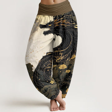 Cotton Ancient Tree Print Mindful Meditation Harem Pants