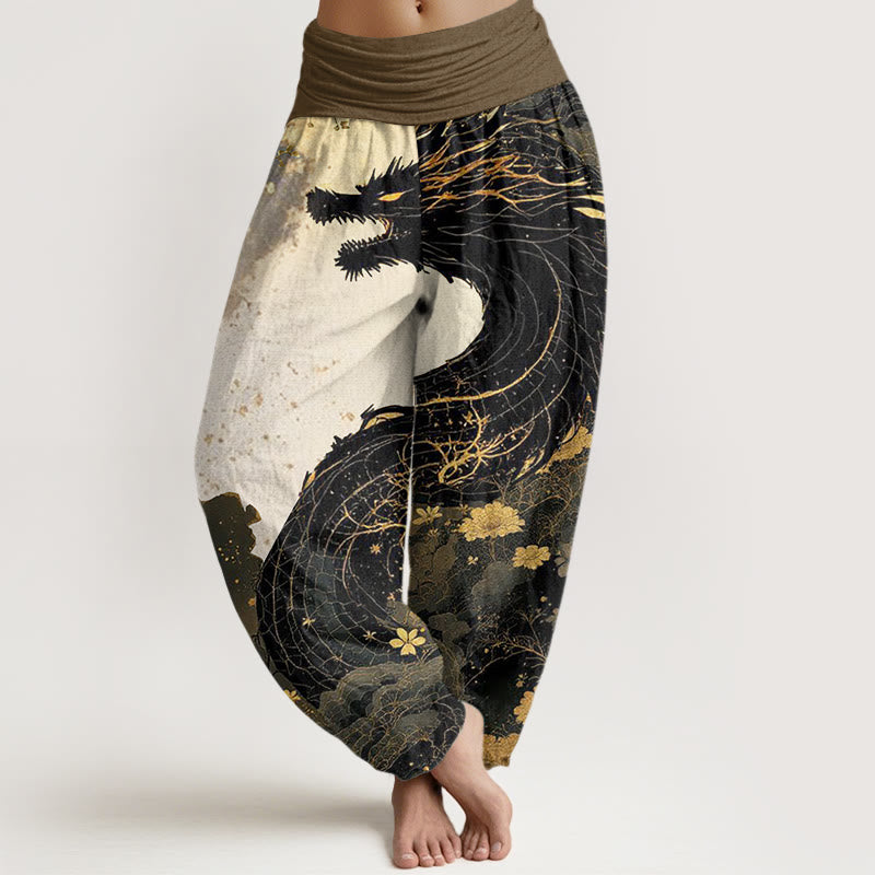 Cotton Ancient Tree Print Mindful Meditation Harem Pants