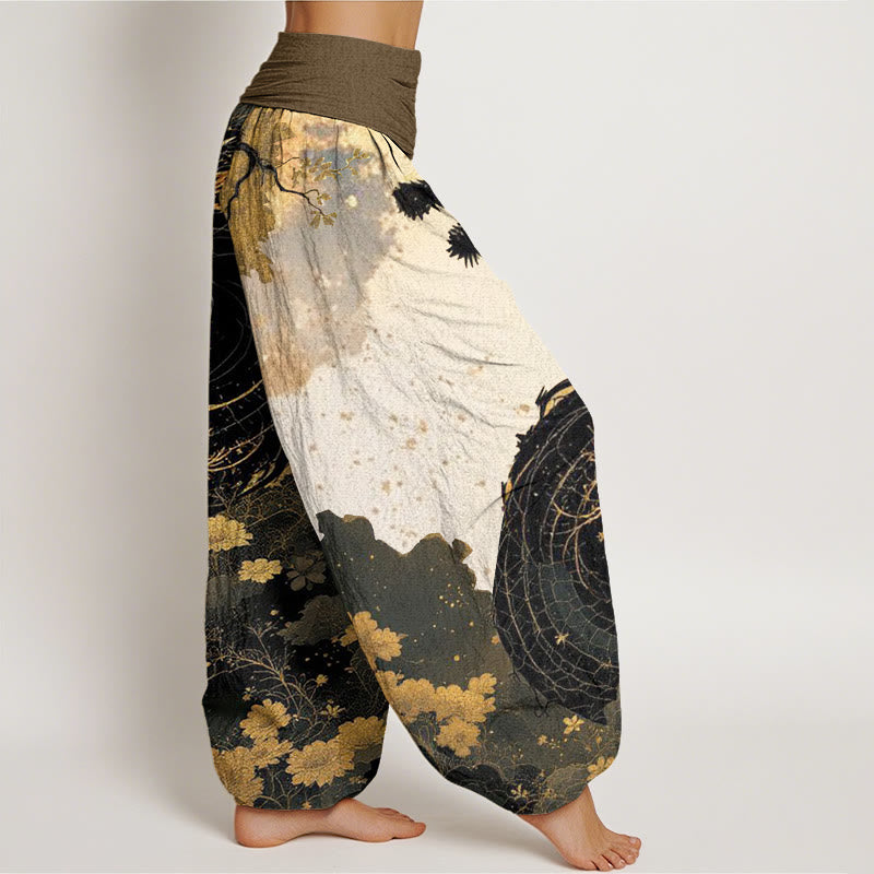 Cotton Ancient Tree Print Mindful Meditation Harem Pants