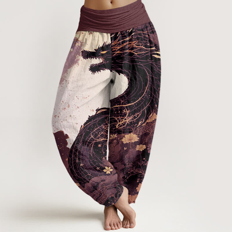 Cotton Ancient Tree Print Mindful Meditation Harem Pants