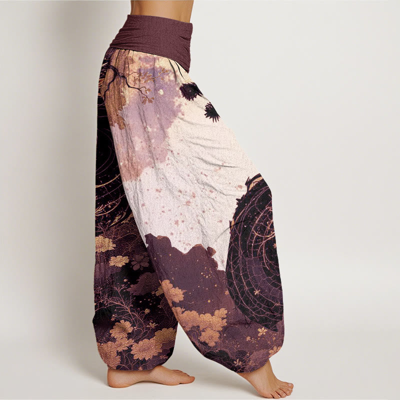 Cotton Ancient Tree Print Mindful Meditation Harem Pants