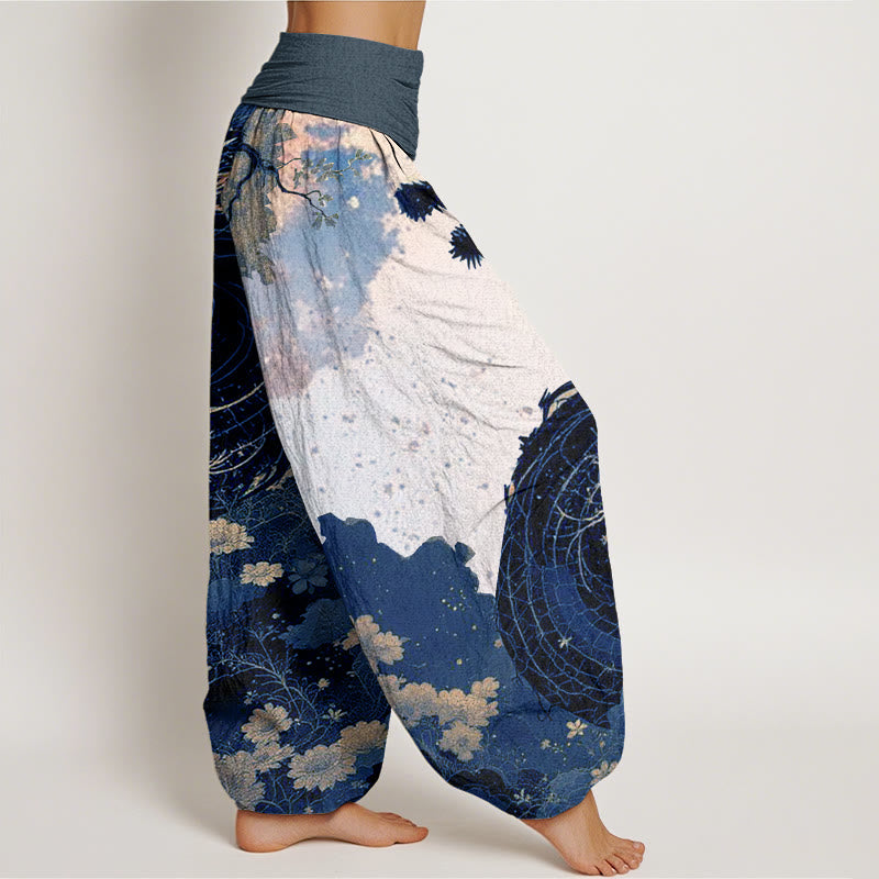 Cotton Ancient Tree Print Mindful Meditation Harem Pants