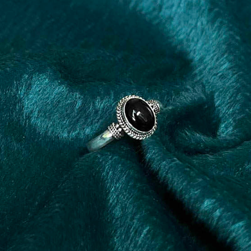 Handmade Adjustable 925 Sterling Silver Black Onyx Ring