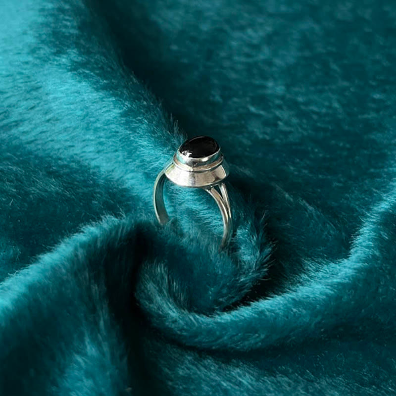 Handmade Adjustable 925 Sterling Silver Black Onyx Ring