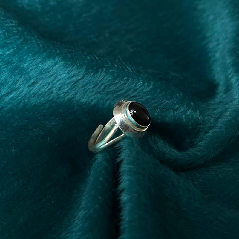 Handmade Adjustable 925 Sterling Silver Black Onyx Ring