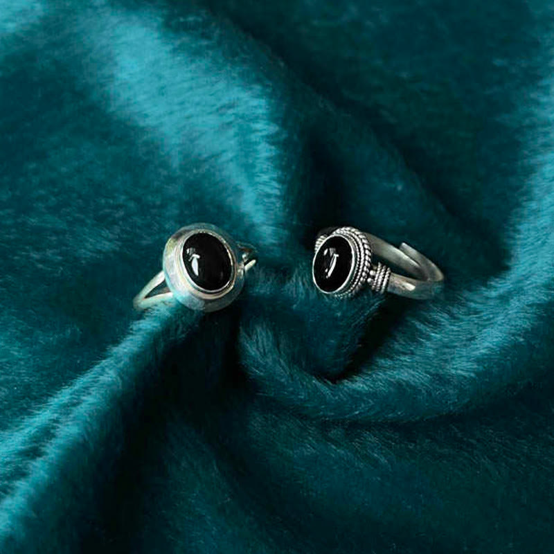 Handmade Adjustable 925 Sterling Silver Black Onyx Ring