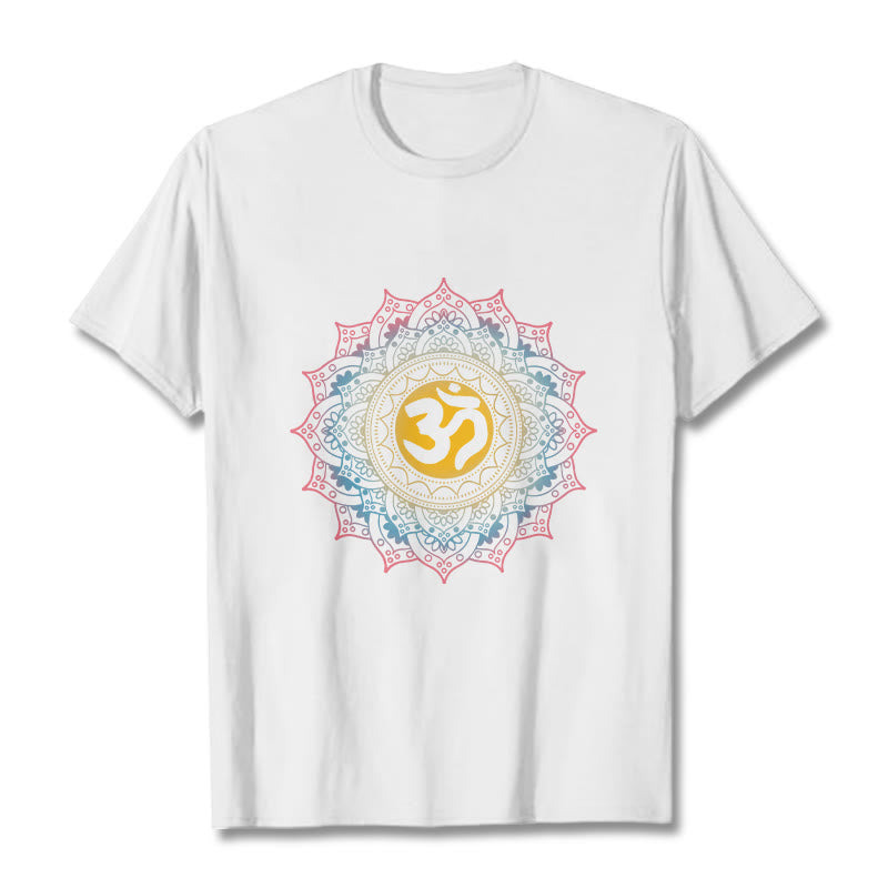 Soft Cotton Mandala Om Meditation T-Shirt