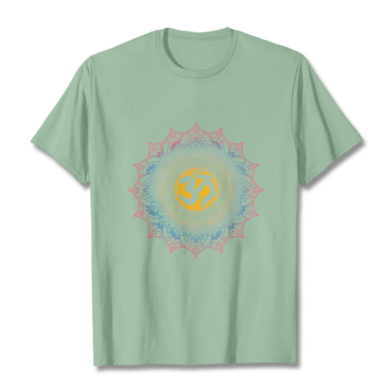 Soft Cotton Mandala Om Meditation T-Shirt