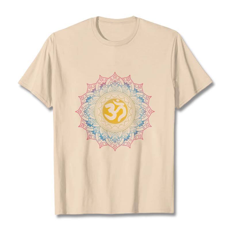 Soft Cotton Mandala Om Meditation T-Shirt