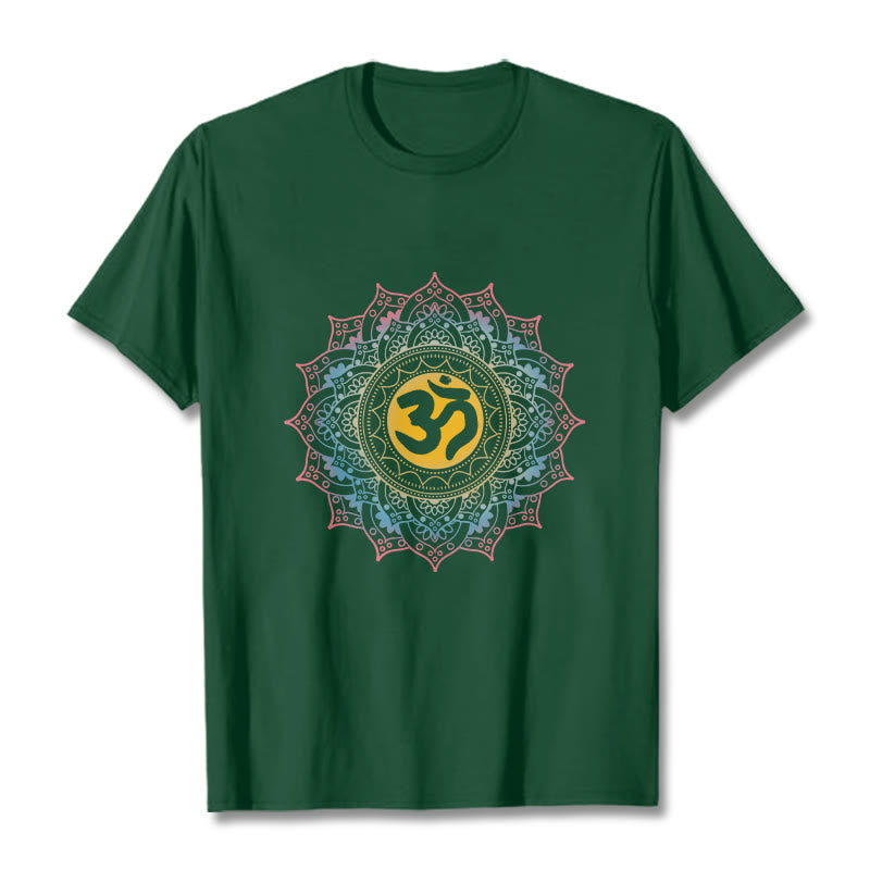 Soft Cotton Mandala Om Meditation T-Shirt