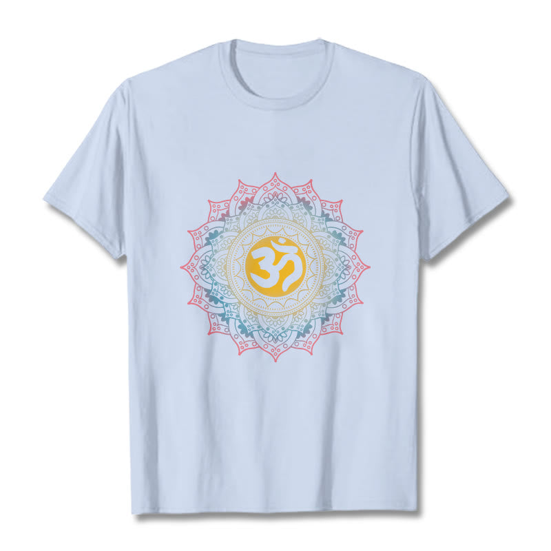 Soft Cotton Mandala Om Meditation T-Shirt