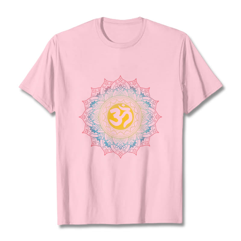 Soft Cotton Mandala Om Meditation T-Shirt