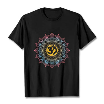 Soft Cotton Mandala Om Meditation T-Shirt