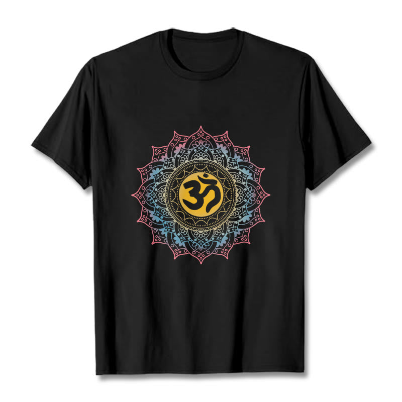 Soft Cotton Mandala Om Meditation T-Shirt