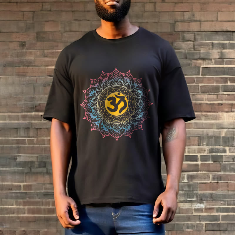 Soft Cotton Mandala Om Meditation T-Shirt