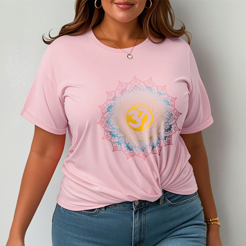 Soft Cotton Mandala Om Meditation T-Shirt