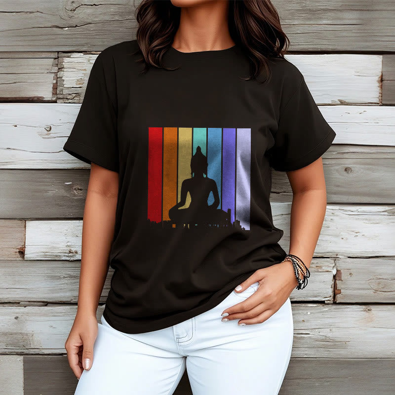 Meditation Buddha Rainbow Tee T-shirt