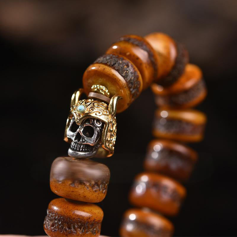 Vintage Tibetan Bone Beads Skull Balance Bracelet