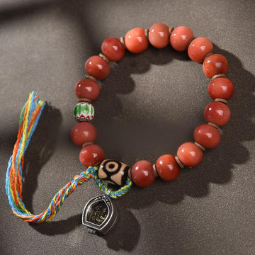 Vintage Tibetan Camel Bone Tassel Luck Bracelet