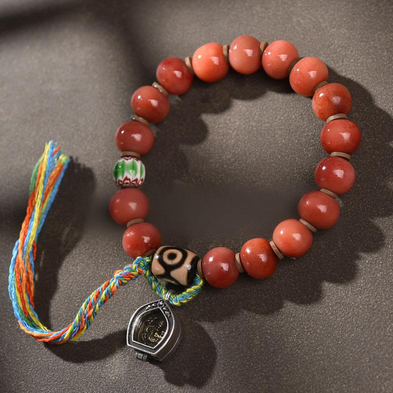 Vintage Tibetan Camel Bone Tassel Luck Bracelet