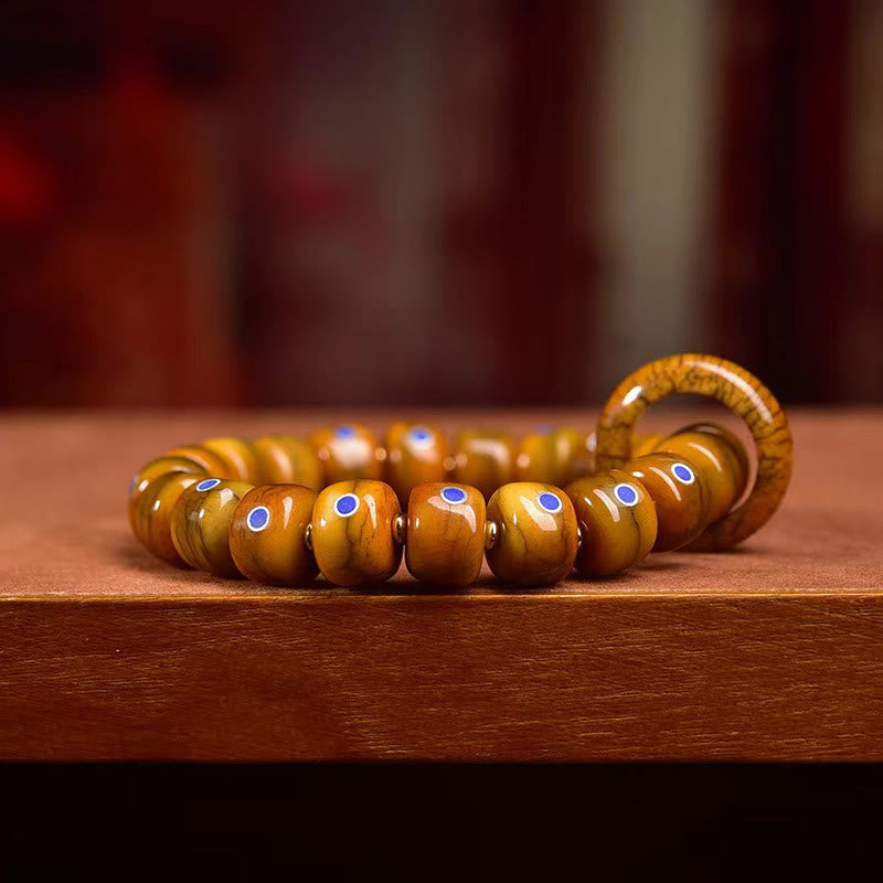 Vintage Tibetan Bone Beads Lazurite Balance Braided Rope Bracelet