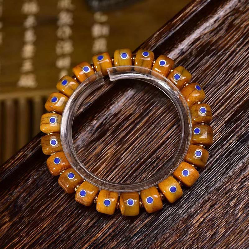 Vintage Tibetan Bone Beads Braided Rope Positive Balance Bracelet